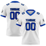 Custom White Blue Football Jersey Personalized Football Shirts for Men Women  Printed Team Name Number Logo