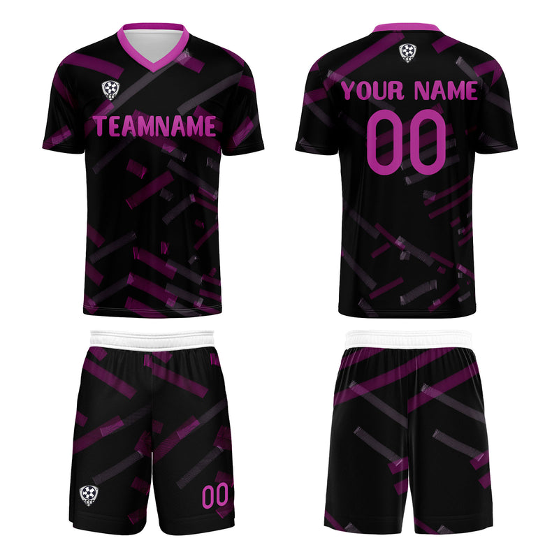 Custom Black Rose Red Jerseys for Men Women Personalized Soccer Uniforms for Adult and Kid