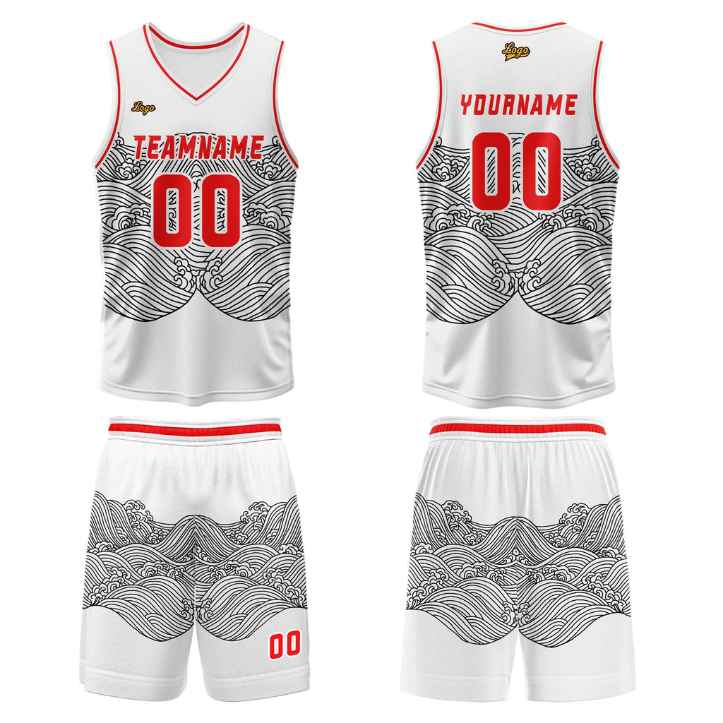 Custom White Black Basketball Jersey Uniform Suit Printed Your Logo Name Number enthsush