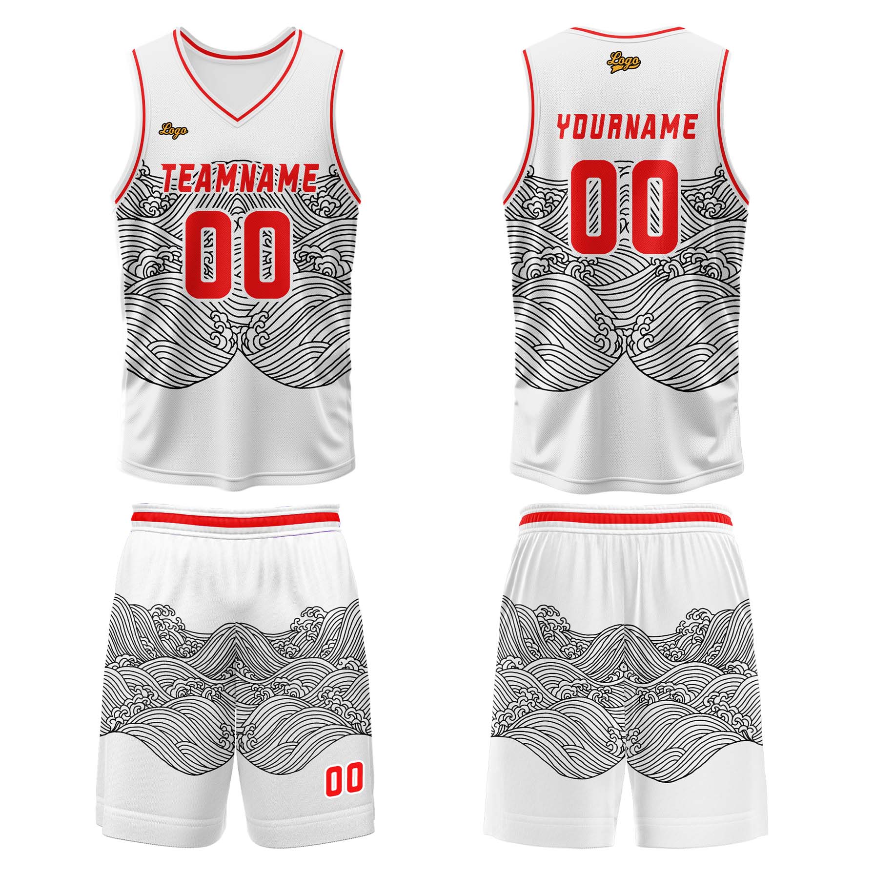 Custom White Black Basketball Jersey Uniform Suit Printed Your Logo Name Number enthsush