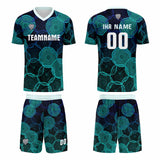 Custom Black Cyan Jerseys for Men Women Personalized Soccer Uniforms for Adult and Kid