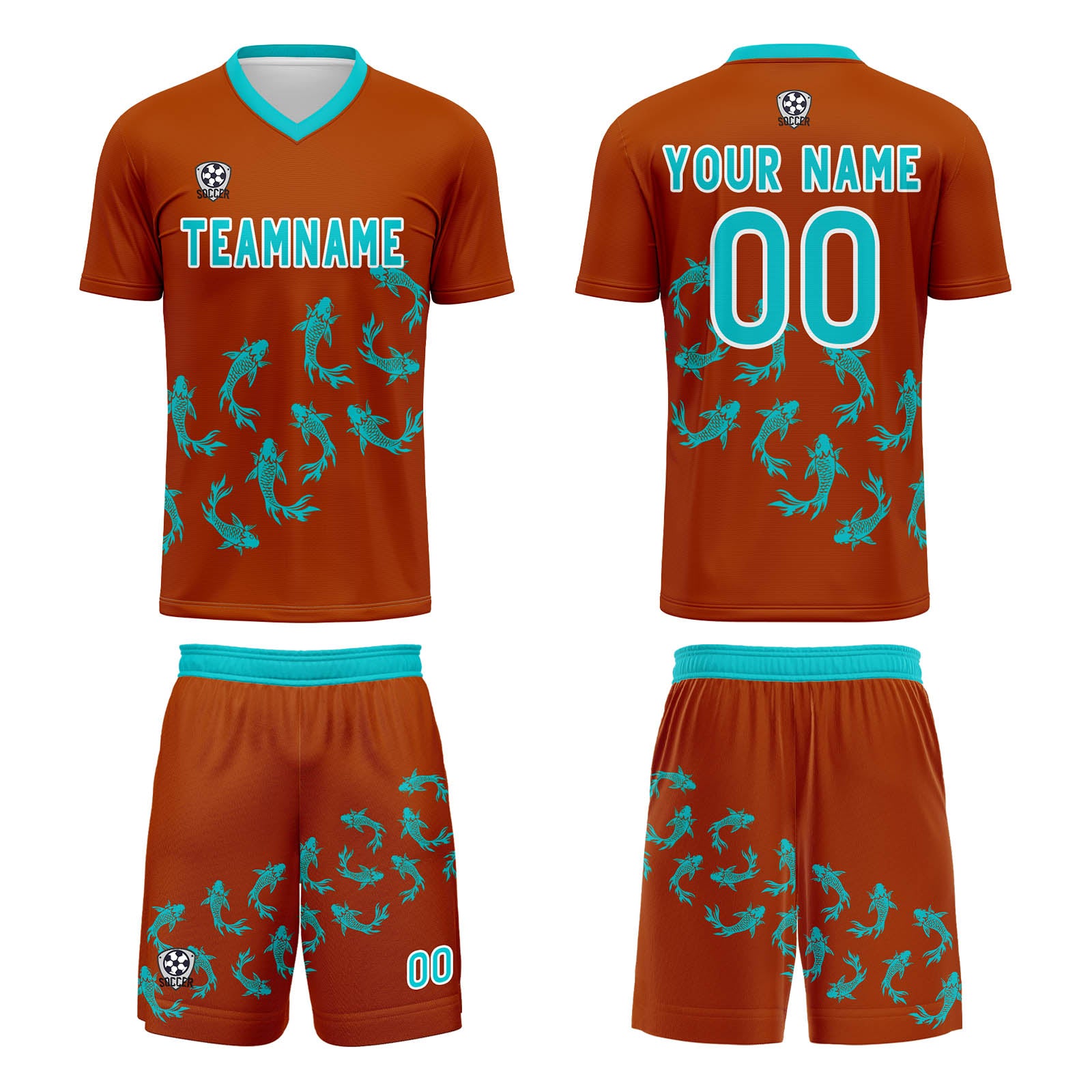 Custom Orange Jerseys for Men Women Personalized Soccer Uniforms for Adult and Kid enthsush