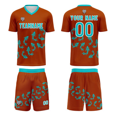 Custom Orange Jerseys for Men Women Personalized Soccer Uniforms for Adult and Kid enthsush