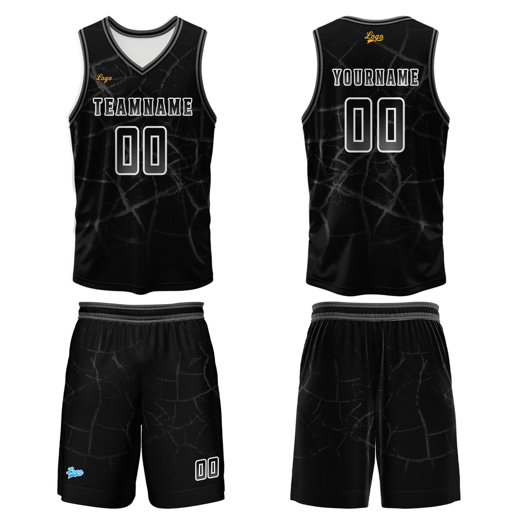 Custom Black Ash Basketball Jersey Uniform Suit Printed Your Logo Name Number enthsush