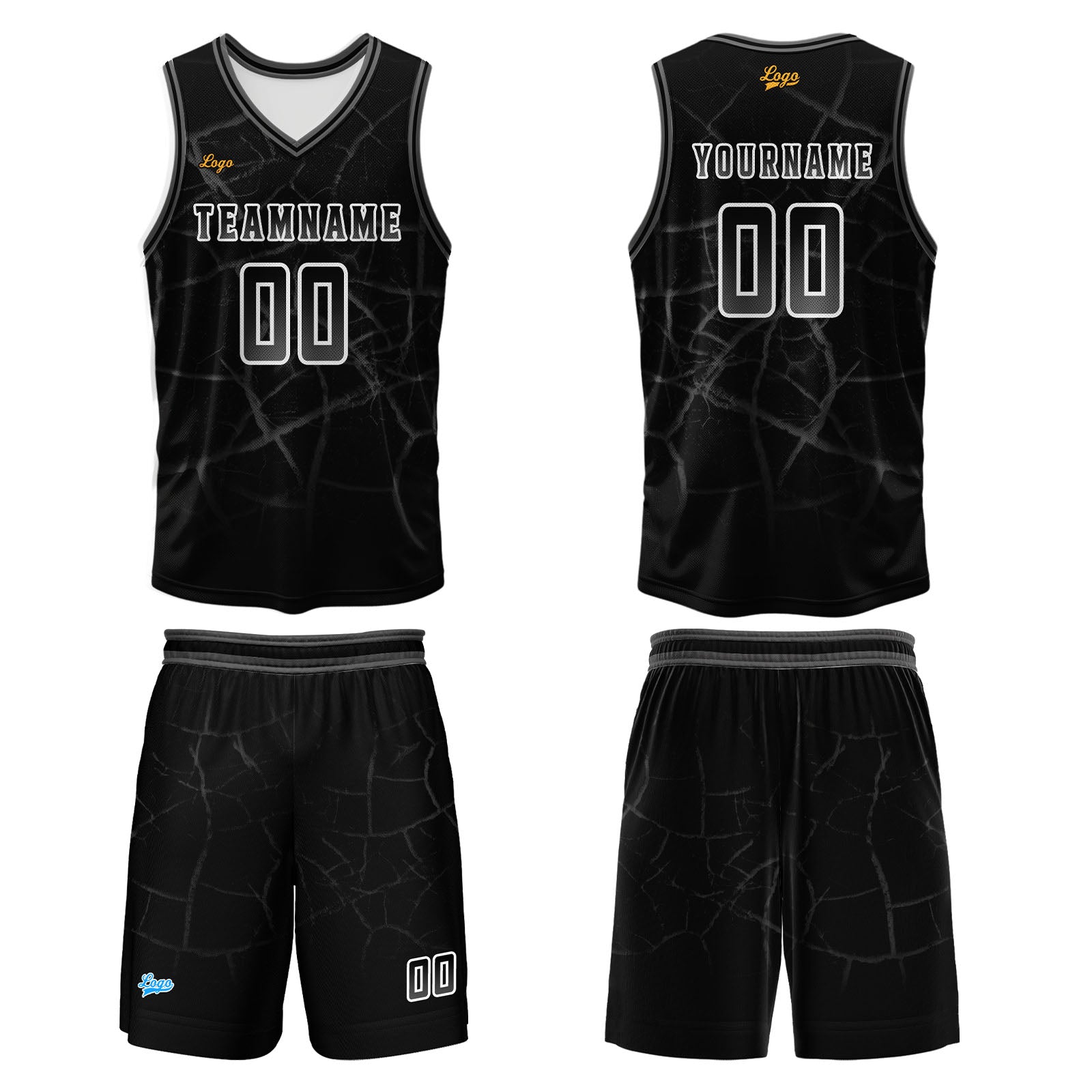 Custom Black Ash Basketball Jersey Uniform Suit Printed Your Logo Name Number enthsush