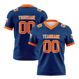 Custom Blue Orange Football Jersey Personalized Football Shirts for Men Women  Printed Team Name Number Logo