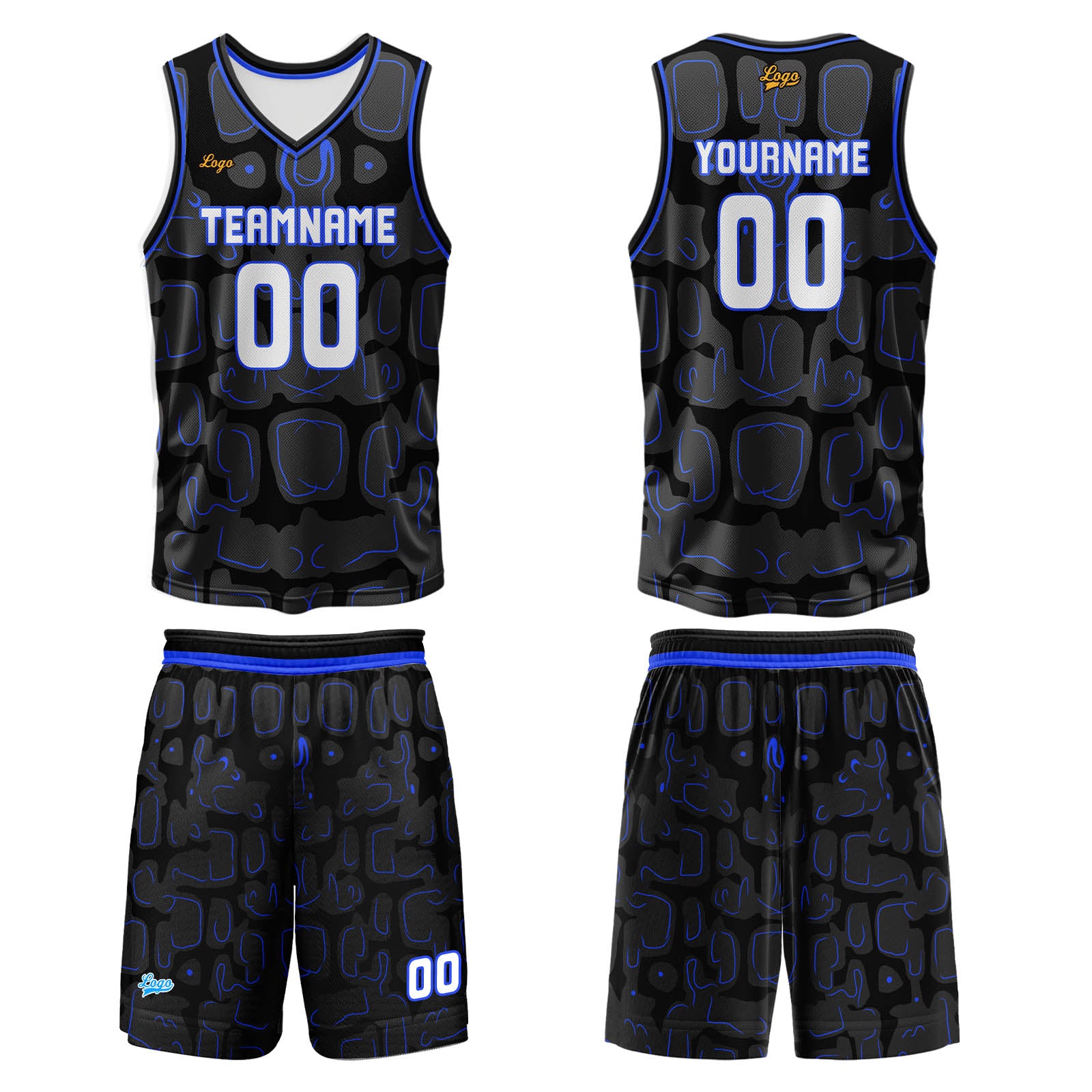 Custom Azure Basketball Jersey Uniform Suit Printed Your Logo Name Number enthsush