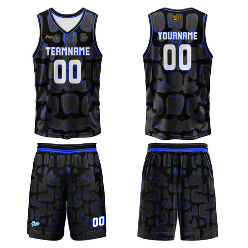 Custom Azure Basketball Jersey Uniform Suit Printed Your Logo Name Number enthsush