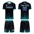 Custom Black Cyan Jerseys for Men Women Personalized Soccer Uniforms for Adult and Kid enthsush