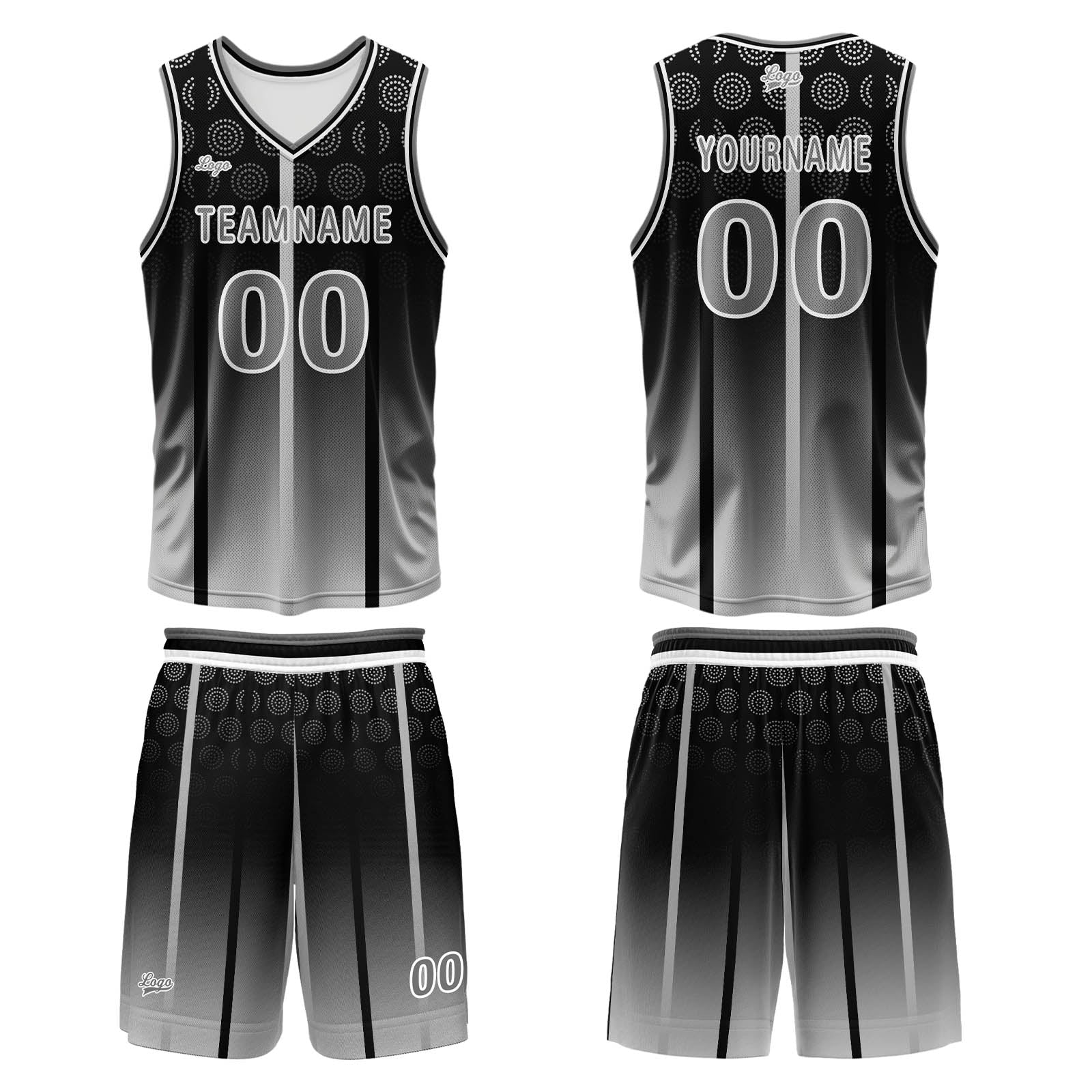 Custom Black Basketball Jersey Uniform Suit Printed Your Logo Name Number enthsush