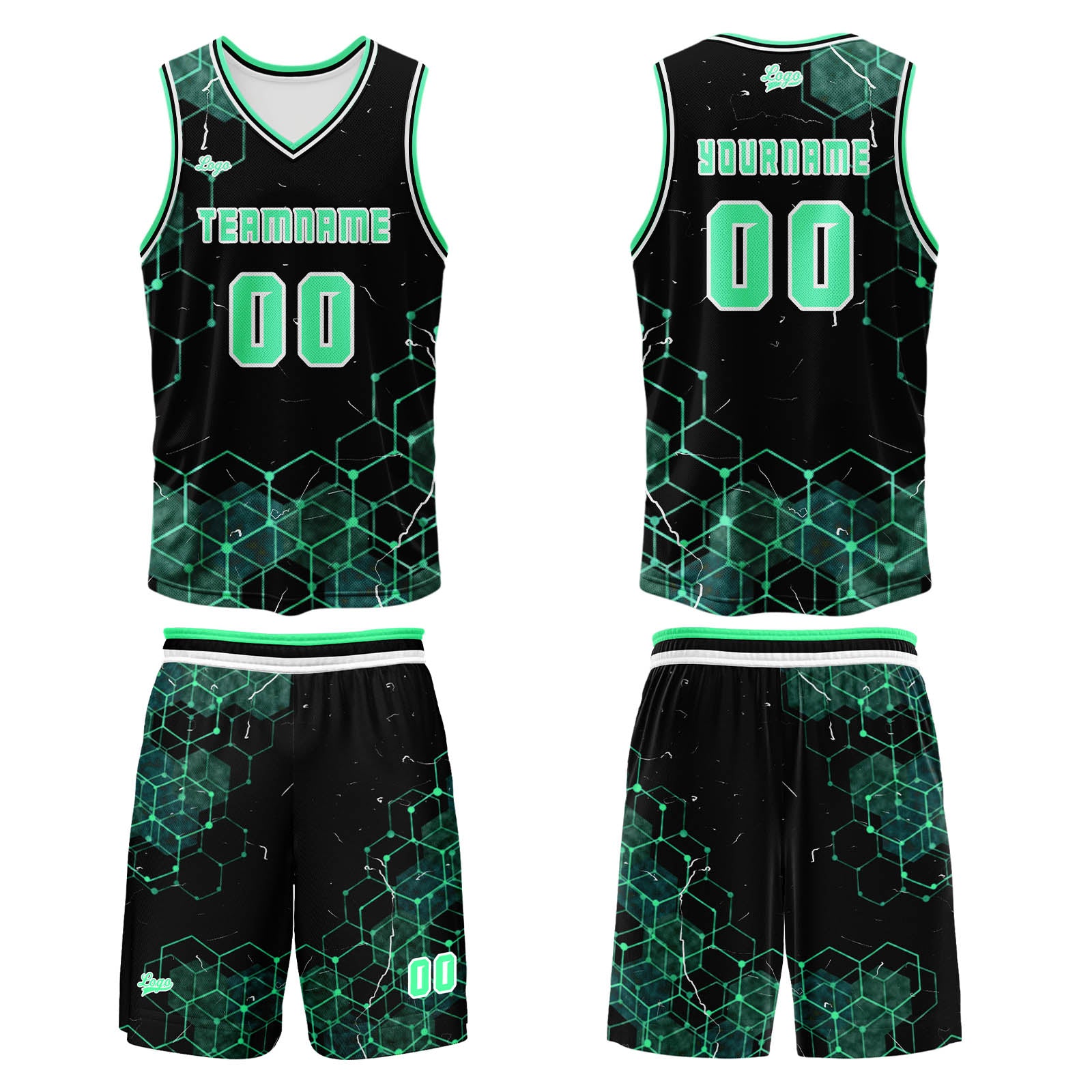 Custom Fluorescent Green Basketball Jersey Uniform Suit Printed Your Logo Name Number enthsush