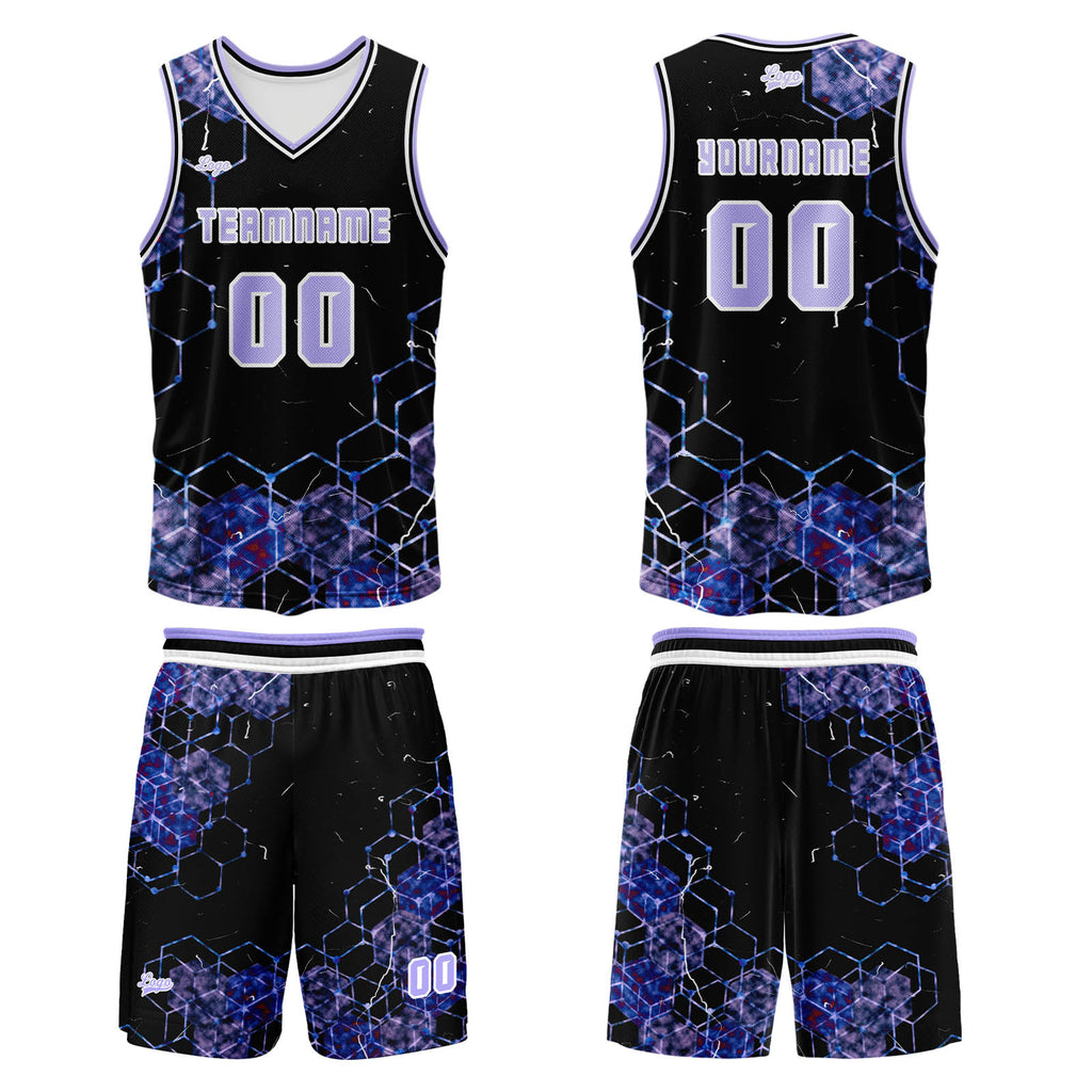 Custom Purple Basketball Jersey Uniform Suit Printed Your Logo Name Number enthsush