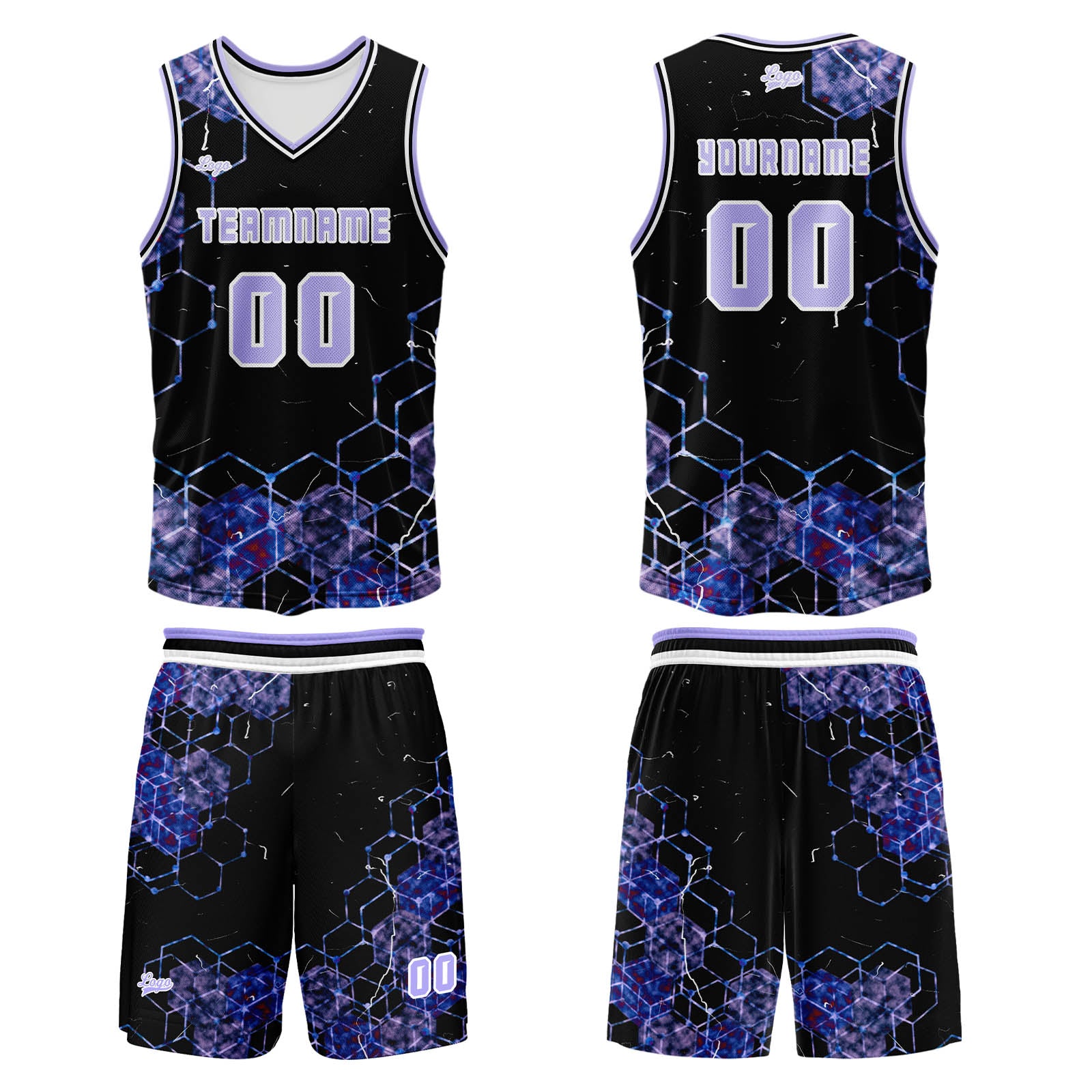 Custom Purple Basketball Jersey Uniform Suit Printed Your Logo Name Number enthsush