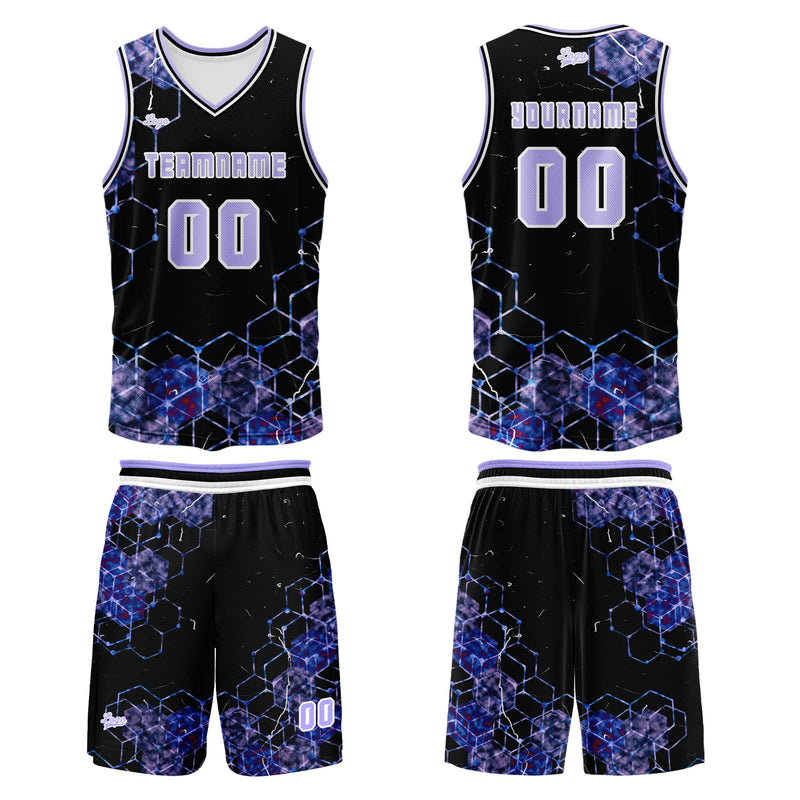 Custom Purple Basketball Jersey Uniform Suit Printed Your Logo Name Number