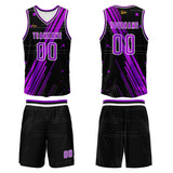 Custom Black Rose Purple Basketball Jersey Uniform Suit Printed Your Logo Name Number