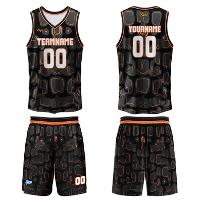 Custom Orange Basketball Jersey Uniform Suit Printed Your Logo Name Number enthsush