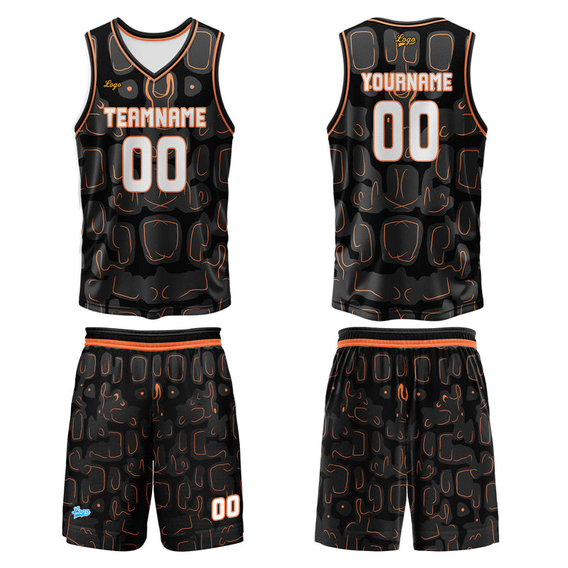 Custom Orange Basketball Jersey Uniform Suit Printed Your Logo Name Number