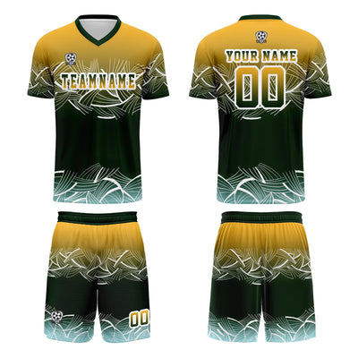 Custom Yellow Green Jerseys for Men Women Personalized Soccer Uniforms for Adult and Kid enthsush