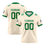 Custom Cream Green Football Jersey Personalized Football Shirts for Men Women  Printed Team Name Number Logo