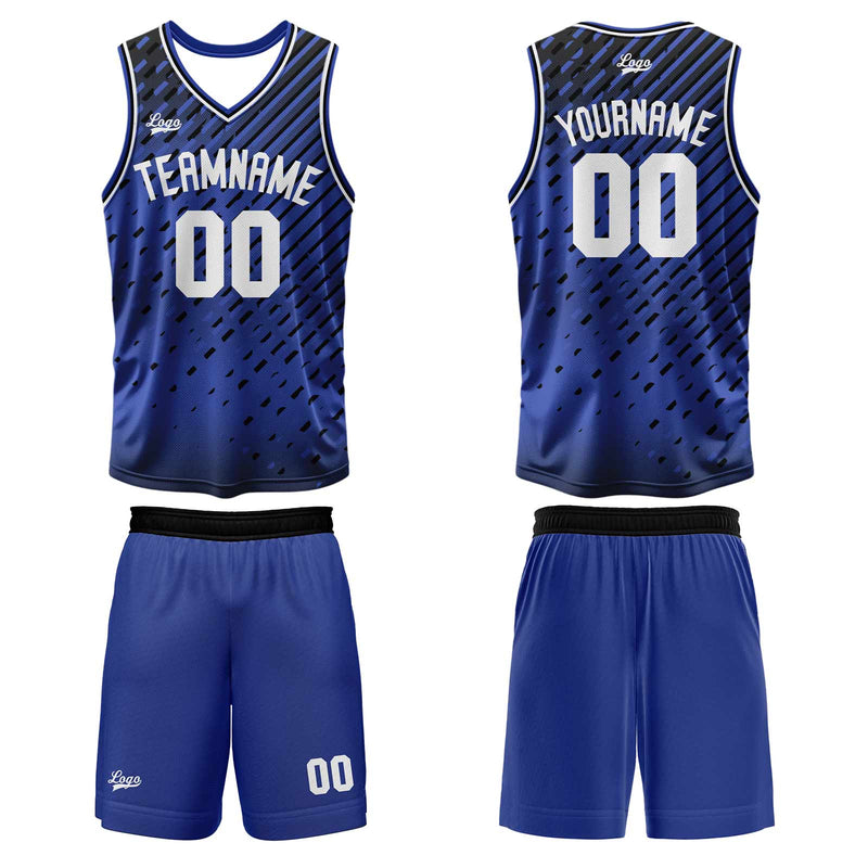 Custom Blue Basketball Jersey Uniform Suit Printed Your Logo Name Number