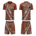 Custom Brown Soccer Jerseys for Men Women Personalized Soccer Uniforms for Adult and Kid enthsush
