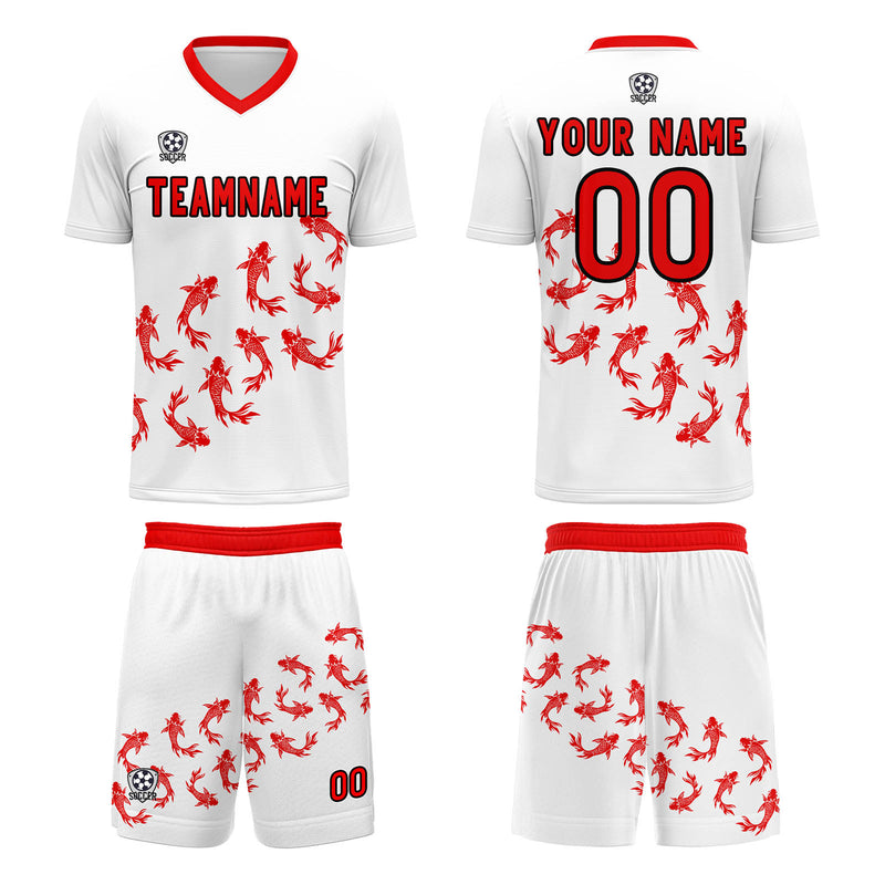 Custom White Jerseys for Men Women Personalized Soccer Uniforms for Adult and Kid