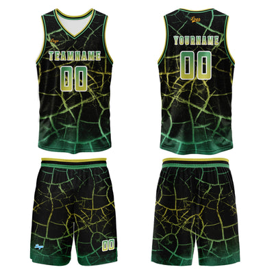 Custom Green Basketball Jersey Uniform Suit Printed Your Logo Name Number enthsush