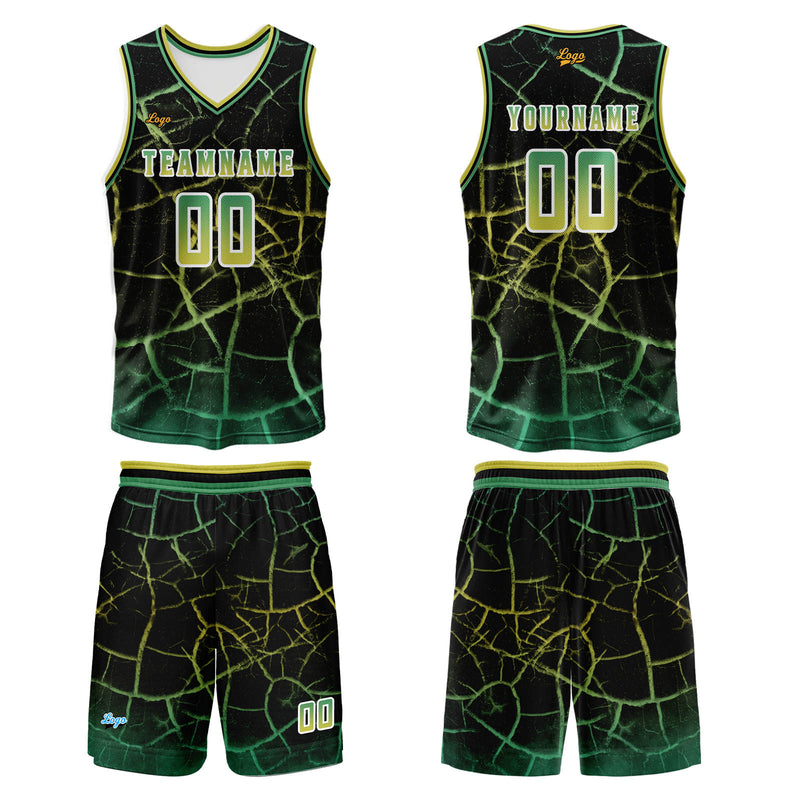 Custom Green Basketball Jersey Uniform Suit Printed Your Logo Name Number