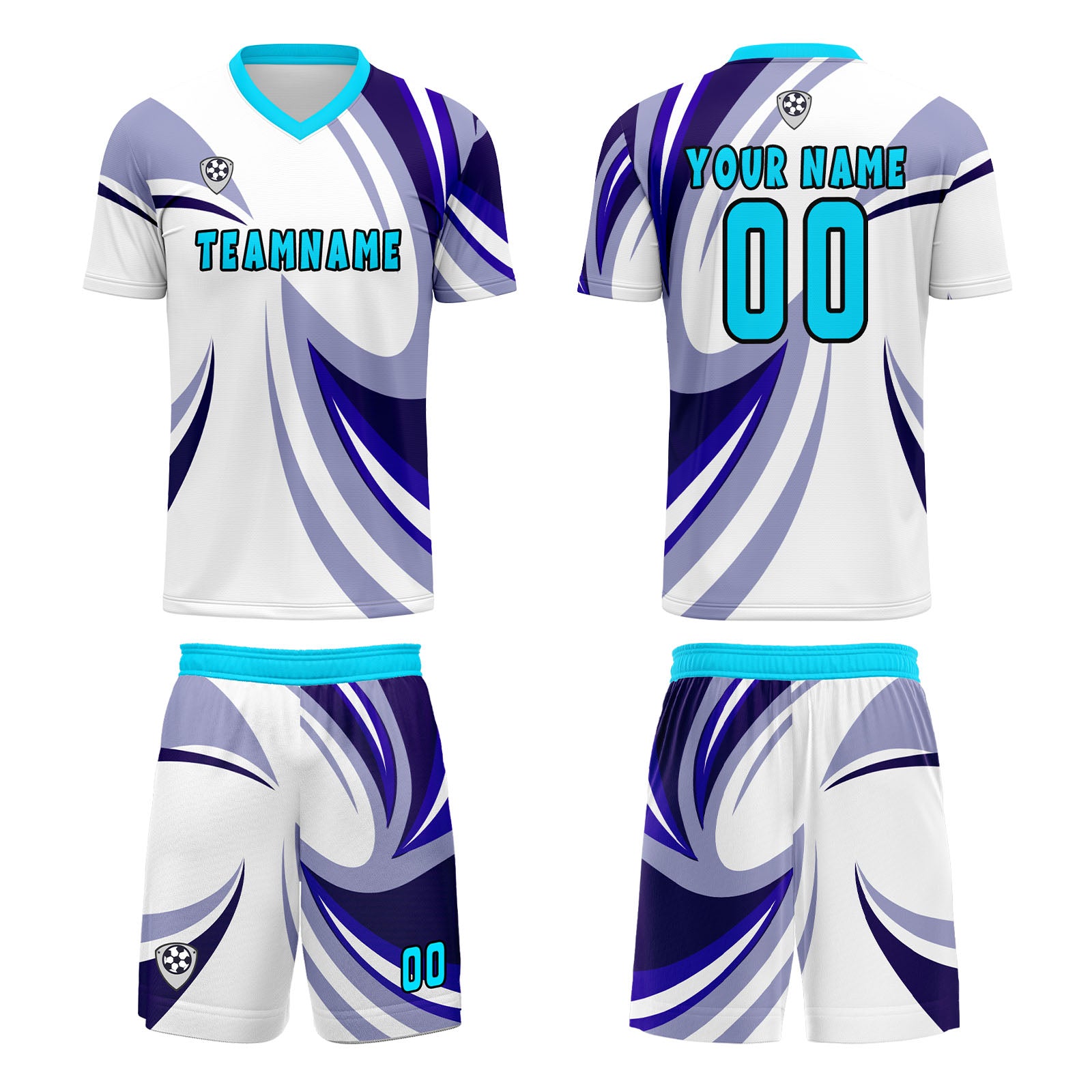 Custom White Purple Jerseys for Men Women Personalized Soccer Uniforms for Adult and Kid enthsush