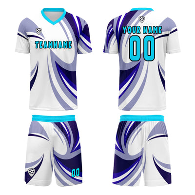 Custom White Purple Jerseys for Men Women Personalized Soccer Uniforms for Adult and Kid enthsush