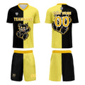 Custom Black Yellow Jerseys for Men Women Personalized Soccer Uniforms for Adult and Kid enthsush