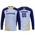 Custom Dark Blue Gold Basketball Soccer Football Shooting Long T-Shirt for Adults and Kids enthsush