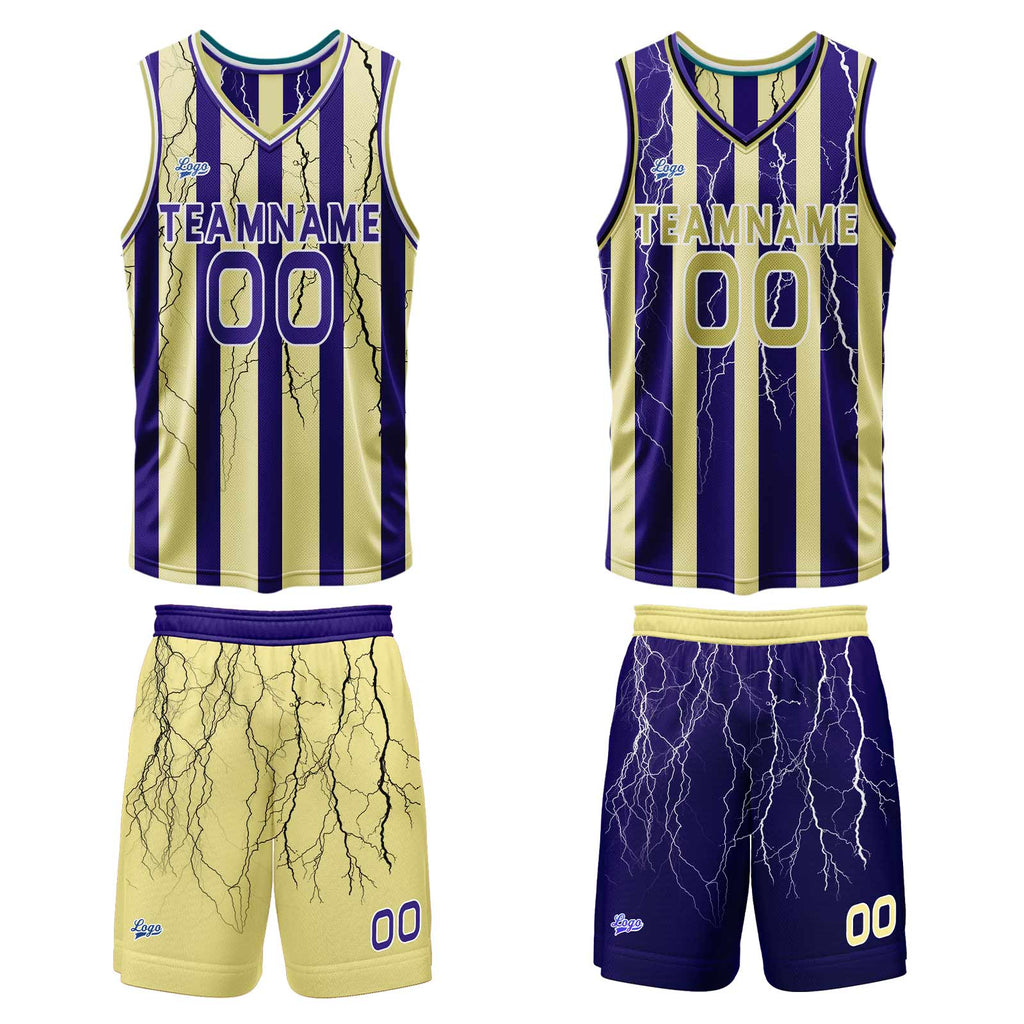 Custom Yellow Blue Reversible Basketball Suit for Adults and Kids Personalized Jersey enthsush