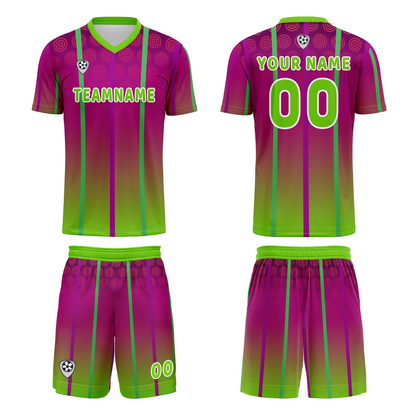 Custom Rose Red Green Jerseys for Men Women Personalized Soccer Uniforms for Adult and Kid enthsush