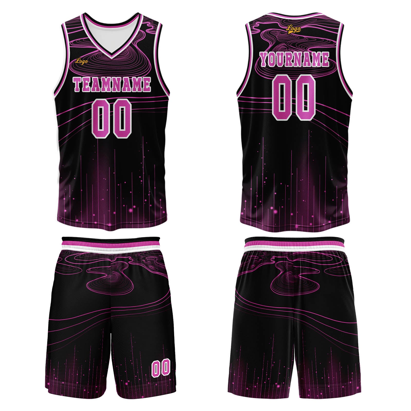 Custom Black Rose Purple Basketball Jersey Uniform Suit Printed Your Logo Name Number enthsush