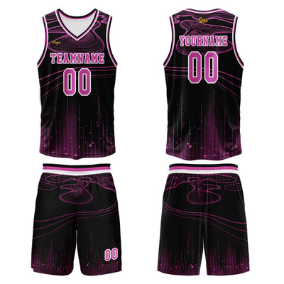 Custom Black Rose Purple Basketball Jersey Uniform Suit Printed Your Logo Name Number enthsush