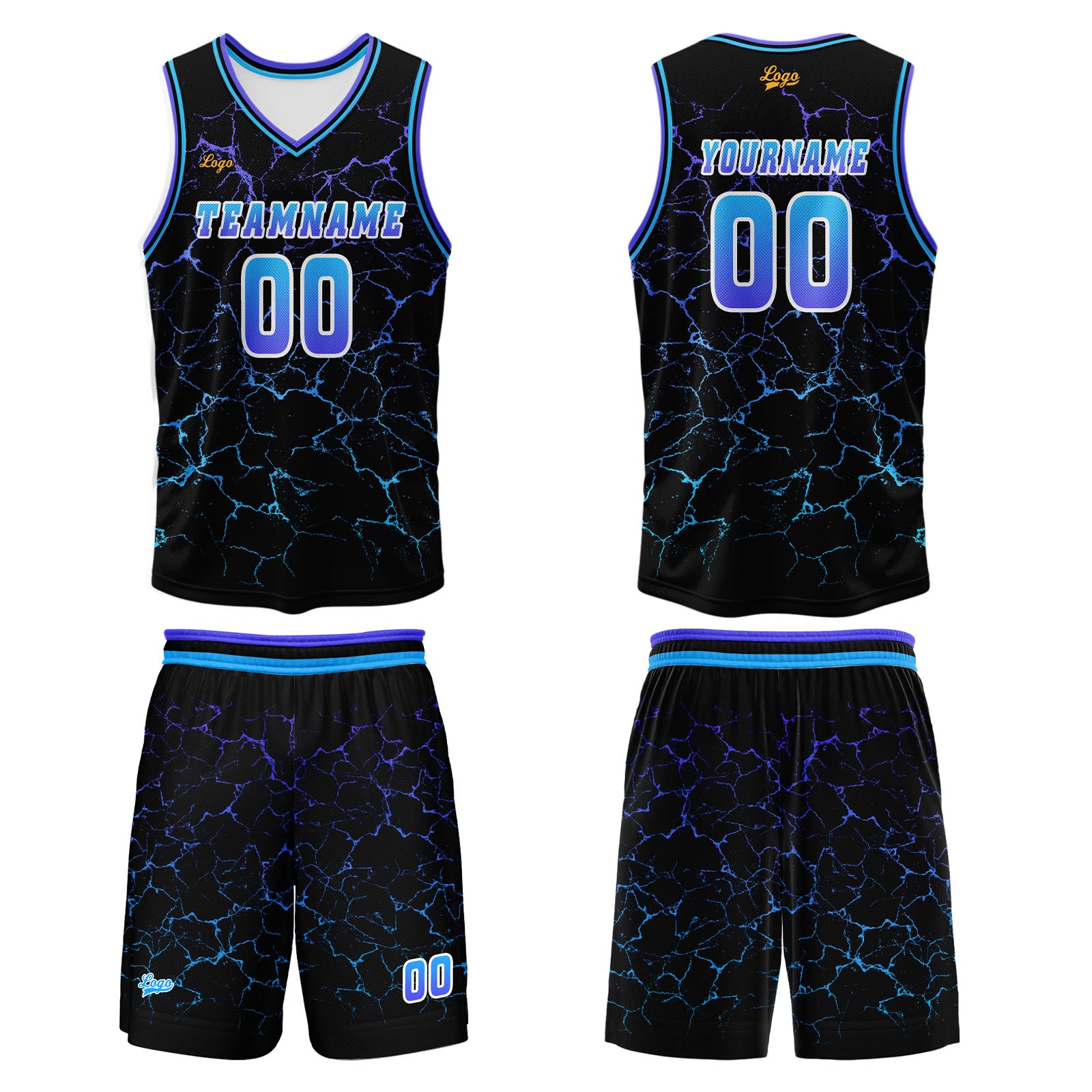 Custom Blue Purple Basketball Jersey Uniform Suit Printed Your Logo Name Number enthsush