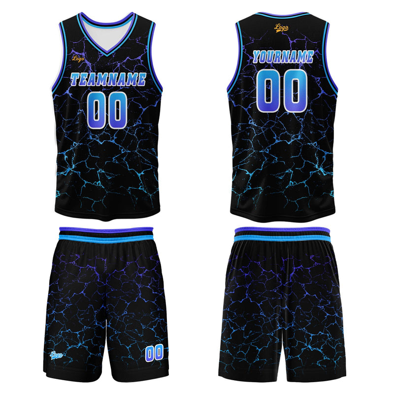 Custom Blue Purple Basketball Jersey Uniform Suit Printed Your Logo Name Number