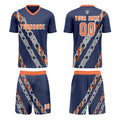 Custom Blue Orange Soccer Jerseys for Men Women Personalized Soccer Uniforms for Adult and Kid enthsush