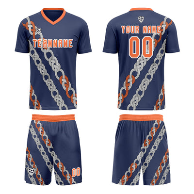 Custom Blue Orange Soccer Jerseys for Men Women Personalized Soccer Uniforms for Adult and Kid enthsush