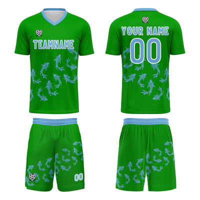 Custom Grass Green Jerseys for Men Women Personalized Soccer Uniforms for Adult and Kid enthsush