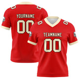 Custom Red Cream Football Jersey Personalized Football Shirts for Men Women  Printed Team Name Number Logo