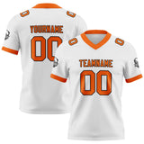 Custom White Orange Football Jersey Personalized Football Shirts for Men Women  Printed Team Name Number Logo