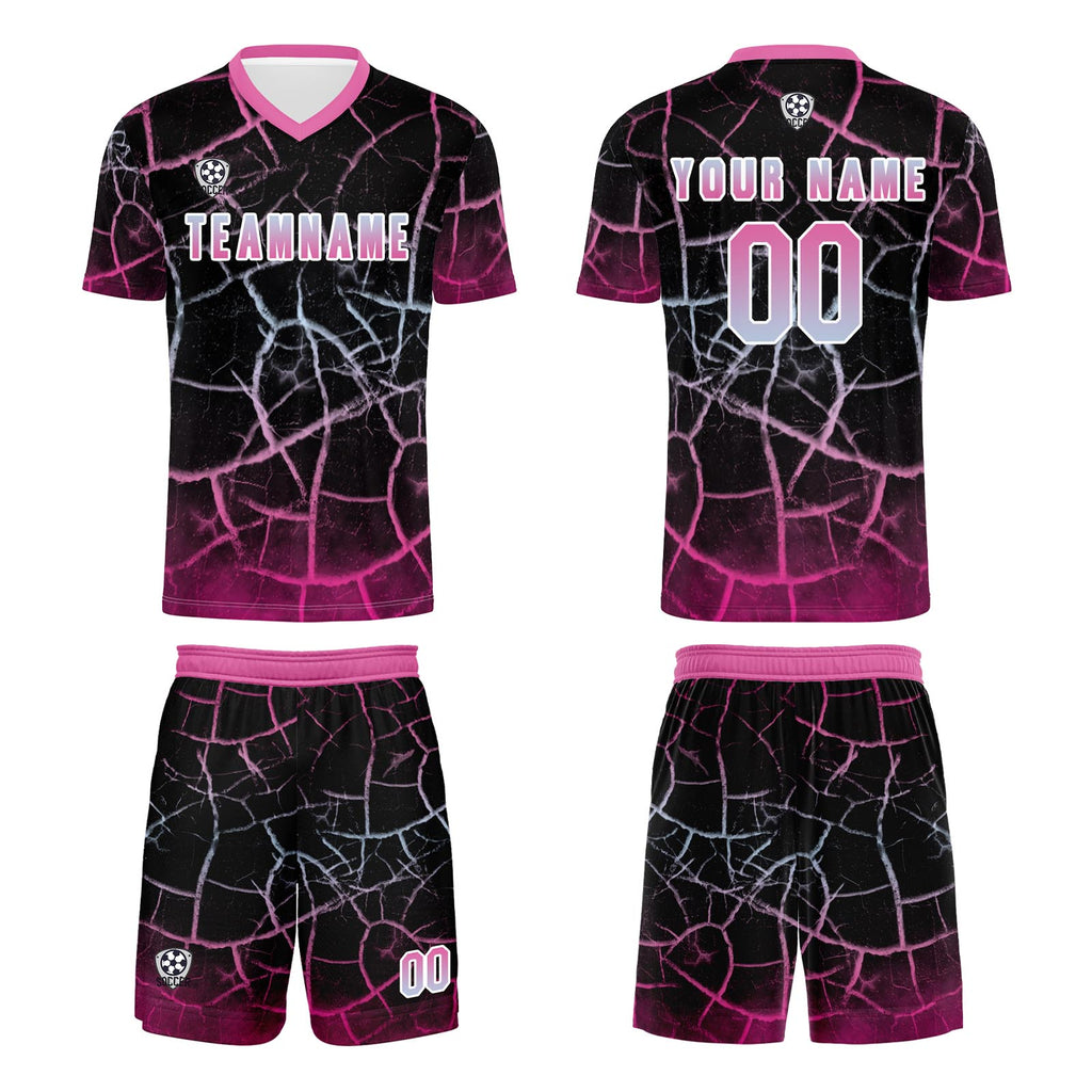 Custom Black Pink Jerseys for Men Women Personalized Soccer Uniforms for Adult and Kid enthsush