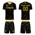 Custom Black Lemon Yellow Jerseys for Men Women Personalized Soccer Uniforms for Adult and Kid enthsush