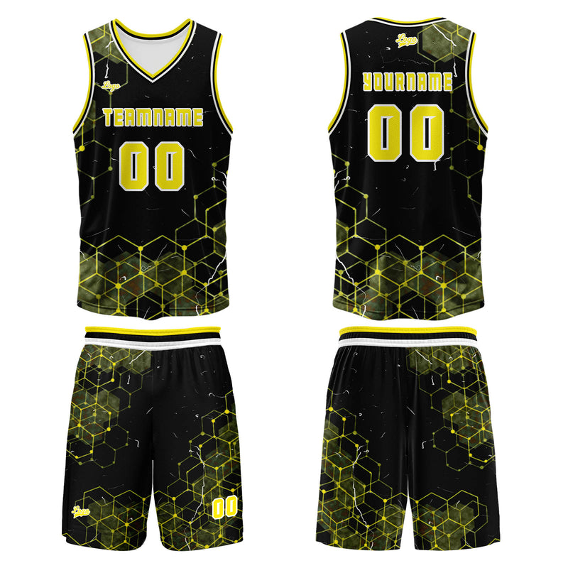 Custom Yellow Basketball Jersey Uniform Suit Printed Your Logo Name Number