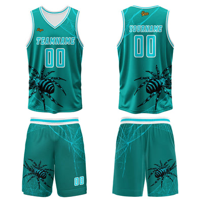 Custom Blue Green Basketball Jersey Uniform Suit Printed Your Logo Name Number enthsush