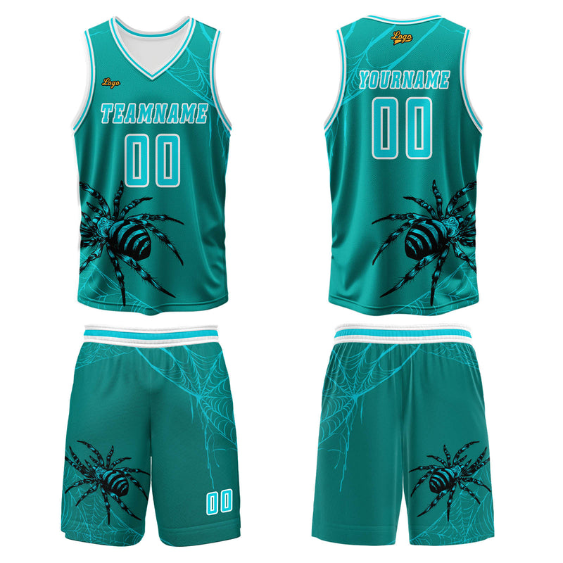 Custom Blue Green Basketball Jersey Uniform Suit Printed Your Logo Name Number