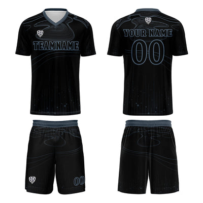 Custom Black Haze Blue Soccer Jerseys for Men Women Personalized Soccer Uniforms for Adult and Kid enthsush