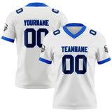 Custom White Navy Football Jersey Personalized Football Shirts for Men Women  Printed Team Name Number Logo